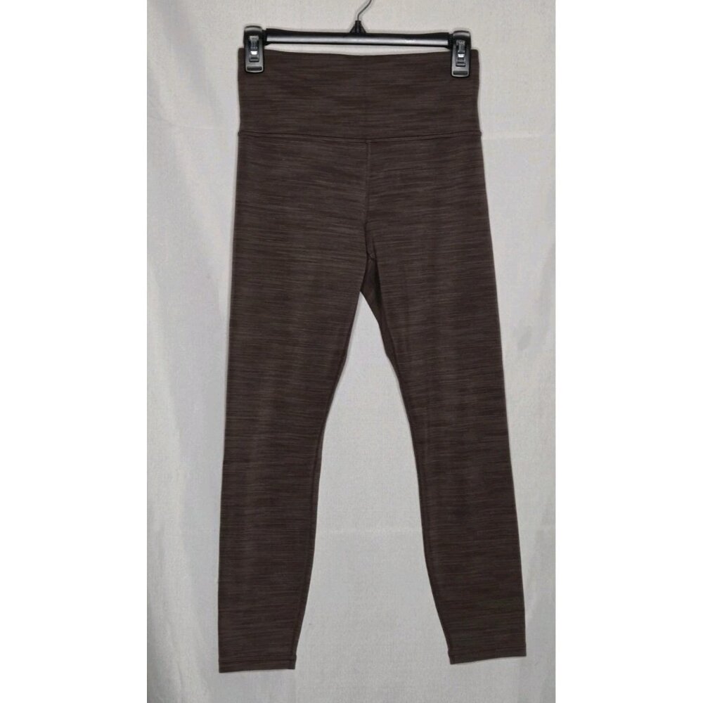 Athleta Brown Space Dye 7/8 Leggings Size Small Pocket Stretch